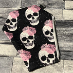 Skulls with roses coffin pouch