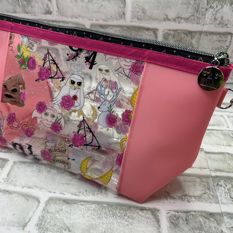 Floral wizardry clear peek a boo bag