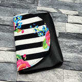 Floral stripes with black book bestie, pick your size