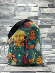 Vintage Halloween green drawstring bag