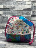 Knit brighter drawstring bag