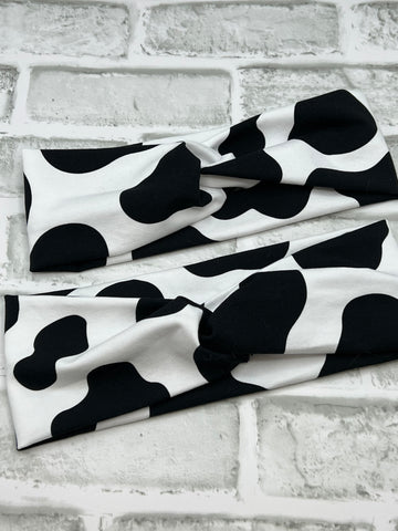 Cow print headband