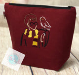 Harry and Hedwig embroidered zipper bag