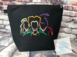 Hocus pocus embroidered zipper bag