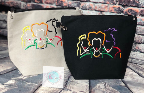 Hocus pocus embroidered zipper bag