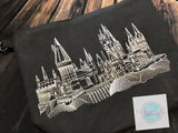 Hogwarts embroidered zipper bag