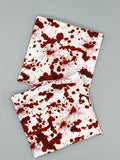Blood splatter yarn cozy