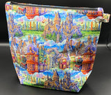 Magic school and village zipper bag