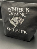 Winter is coming embroidered zipper bag