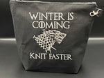 Winter is coming embroidered zipper bag