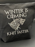 Winter is coming embroidered zipper bag