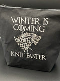 Winter is coming embroidered zipper bag