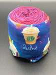 Galaxy bucks yarn cozy