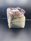 Knitting quote drawstring bag