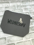 Logo with Thing on dark grey embroidered zipper bag