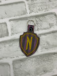 Nevermore snap tab keychain