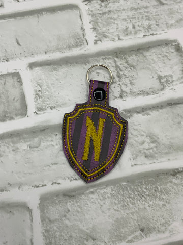 Nevermore snap tab keychain